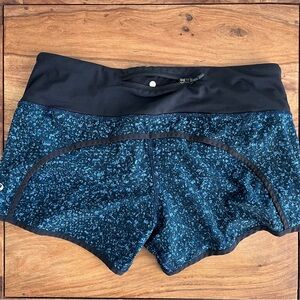 lululemon athletica Black and Blue Athletic Shorts